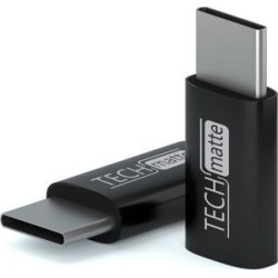 TechMatte Micro USB to USB C Adapter, Converts Micro USB Female to USB C Male.