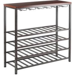 Winsome Wood Michelle Wine Rack with Glass Hanger