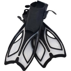 Adjustable Adults Flippers Swimming Snorkeling Diving Training Fins Black M