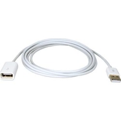 QVS ACX-U2M White 2-Meter USB Power Charger & Sync Extension Cable for iPod/iPhone/iPad