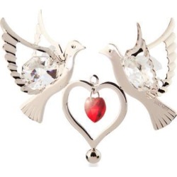 New Matashi CTSC0184 Silver Plated Love Doves Ornament Made with Genuine Matashi Crystals