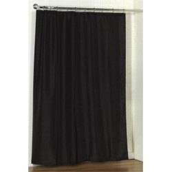 Carnation Home Fashions Standard-Sized Polyester Fabric Shower Curtain Liner in Black