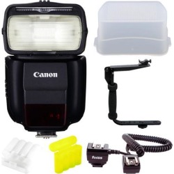 Canon Speedlite 430EX III-RT On Camera Flash w/ Bounce Hard Dome Diffuser Bundle