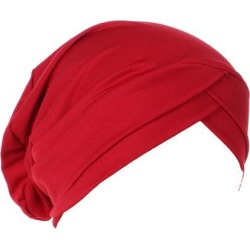 Silk Beanie Hat Scarf Chemo Cap Turban Headwear Sleep Hair Wrap Night Bonnet Burgundy