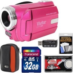 Vivitar DVR-508 HD Digital Video Camera Camcorder Kit (Pink)