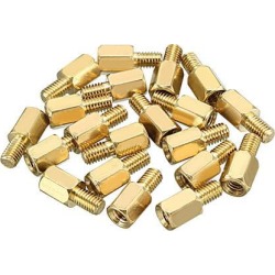 Unique Bargains 20pcs M3 6+5mm Female Male Thread Brass Hex Standoff Spacer Screws PCB Pillar