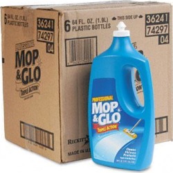 Professional MOP & GLO 74297CT Triple Action Floor Cleaner, 64 oz Bottles, 6/Carton