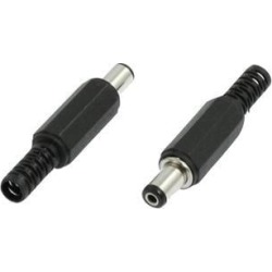 Unique Bargains Unique Bargains 2 Pcs Black 2.1mm x 5.5mm DC Power Male Plug Jack Adapter