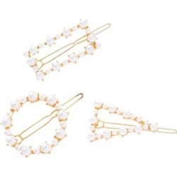 3Pcs Geometric Pearl Hair Clips Triangle Round Rectangle Hair Accessories