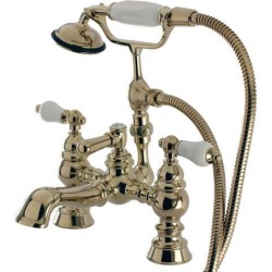 Kingston Brass CC1156T2 Deck Mount Clawfoot Tub Filler with Hand Shower
