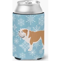 Winter Snowflake English Bulldog Can or Bottle Hugger BB3562CC