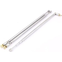 Unique Bargains 3 Pcs Replacement 62cm 24 4 Sections Telescopic Antenna Aerial for Radio TV