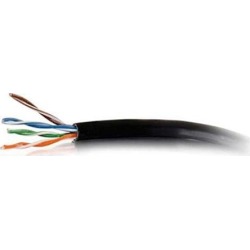 C2G 56026 Cat6 Bulk Cable - Unshielded Ethernet Network Cable with Solid Conductors, Riser CMR-Rated, TAA Compliant, Black (500 Feet, 152.4 Meters)