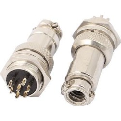 2 Sets Screw Butt Joint 7 Pins Aviation Connector Male Female