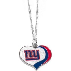 New York Giants NFL Glitter Heart Necklace Charm Gift