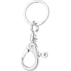 Lobster Buckle Metal Split Ring Clip Hook Keyring Clasp KeyChain Silver Tone