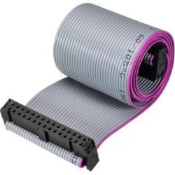 IDC Wire Flat Ribbon Cable FC/FC Connector A-type 30Pins 2.54mm Pitch 50cm Length Gray