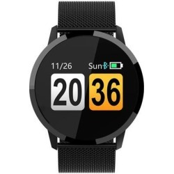 Smart Watch OLED Color Screen Smartwatch Fashion Fitness Tracker Heart Rate Monitor Black and silver