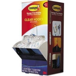 Command Clear Hooks & Strips Plastic Medium 50 Hooks w/50 Adhesive Strips per