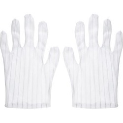 Anti Static Gloves Full Finger Labor Non-slip Glove for Electronics 210x100mm White 2 Pairs