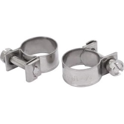 14mm-16mm 304 Stainless Steel Screw Mounted Adjustable Pipe Hose Clamps 2pcs