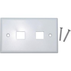 Cable Wholesale Wall Plate 2 Hole for keystone Jack White