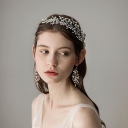 Handmade Bridal Headband Wedding Hair Accessory With Bead And Rhinestone