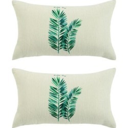 Pack of 2,Green Leaves Throw Pillow Cover, Pattern Cushion Cover Cotton Plant Pillow Case Square Pillow Protectors Home Decorative for.