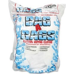 Bag A Rags 1 lb. Bag Cotton Wiping Cloths - Wipe - White, Blue