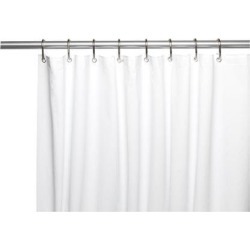 Carnation Home Fashions Living Room Decorative Shower Curtain Stall-Sized Clean Home Liner in White