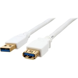 Coboc CY-U3-AAMF-15-WH SuperSpeed 5Gbps USB 3.0 A Male to A Female Extension Cable, Gold Plated, White