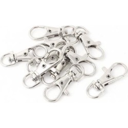Unique Bargains 10 Pieces Silver Tone Lobster Clasp Key Holder Keychain 3.8cm Length