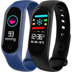 Smart Bracelet Color-screen IP67 Fitness Tracker Blood Pressure Heart Rate Monitor Smart Band for Android IOS Phone black