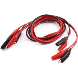 Double End Alligator Clamp Clip Battery Booster Jumper Test Cable 1M Long 2 pcs