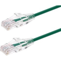 Monoprice Cat6 Ethernet Patch Cable - 14 feet - Green Snagless RJ45 Stranded 550MHz UTP CMR Riser Rated Pure Bare Copper Wire 28AWG - SlimRun Series