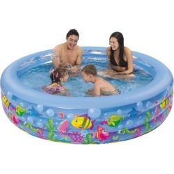 73' Blue and Green Round Inflatable Children's Swimming Pool