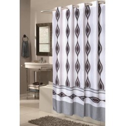 Carnation Home Fashions Shower Stall-Sized, EZ-ON Harlequin Polyester Shower Curtain
