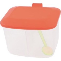 Unique Bargains Plastic 2 Compartments Salt Condiment Container Box w 2 Spoons