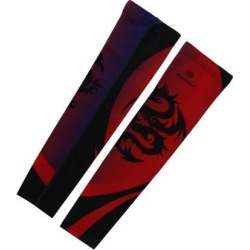 XINTOWN Authorized Outdoor Golf Basketball Tennis Exercise Workout Sun Protection Cover Arm Sleeves L Pair Red
