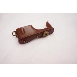 Leather Camera Case Bag Cover for Samsung NX mini with 9mm Fixed Focus Prim Lens
