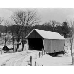 Posterazzi SAL255421495 USA Vermont Covered Bridge in Winter Poster Print - 18 x 24 in.
