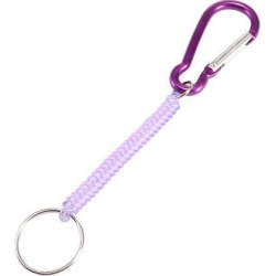 Carabiner Hook Purple Spring Stretchy Coil Keychain Key Chain Rope 5.5'