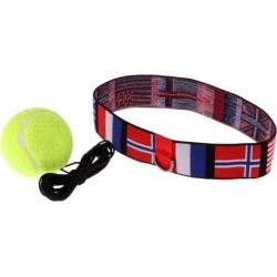 Boxing Training Fight Tennis Ball & Head Band Yellow Ball National Flag 2