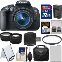 Canon EOS Rebel T5i Digital SLR Camera & EF-S 18-55mm IS STM Lens with 32GB Card + Case + Battery & Charger + Filter + Tele/Wide Lens Kit