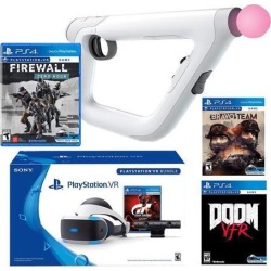 PlayStation VR FPS Classic Bundle (5 Items): PlayStation VR Gran Turismo Bundle, PSVR Doom VFR Game, PSVR Bravo Team Game, PSVR Farpoint Game and PSVR