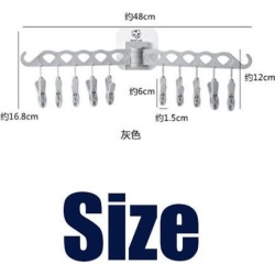 2Pcs 10 Clips Folding Drying Rack Laundry Hanger For Socks Underwear Bra