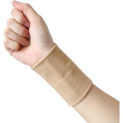 1 Pair Size M Skin Color Wrist Support Compression Sleeve Wrap Band Typing Sports Wrists Protector Brace