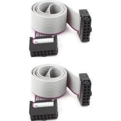 Unique Bargains 2pcs IDC 12-Pin Hard Drive Data Extension Flat Ribbon Cable 40cm for Motherboard