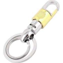 Compact Silver Tone Clasp Metal Portable Split Ring Key Chain