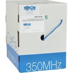 Tripp Lite Cat 5/Cat5e Bulk Solid-Core PVC Cable, 350 MHz, Blue, 1000 ft. (N022-01K-BL)